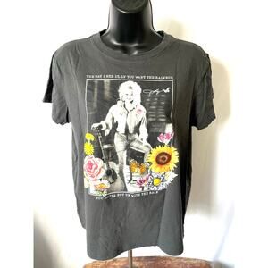Dolly Parton Graphic Tee Flowers Rainbow Quote Size Small